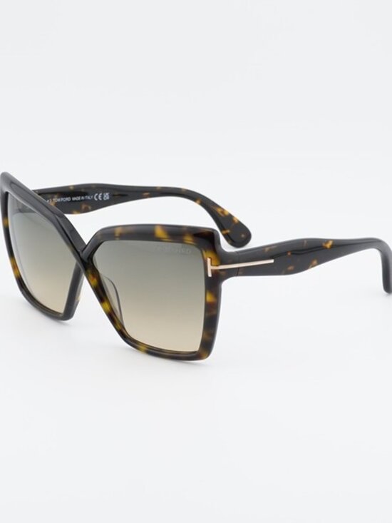 Tom Ford Fiore FT1195 52B Sunglasses Dark Havana Cat Eye Frame, Smoke Lenses main image 7